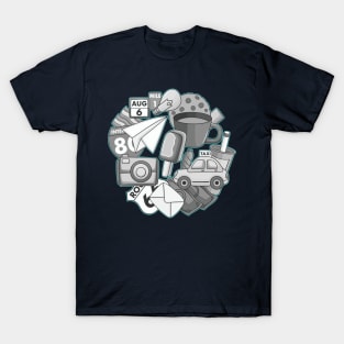 Cute Travel Grey Doodle T-Shirt